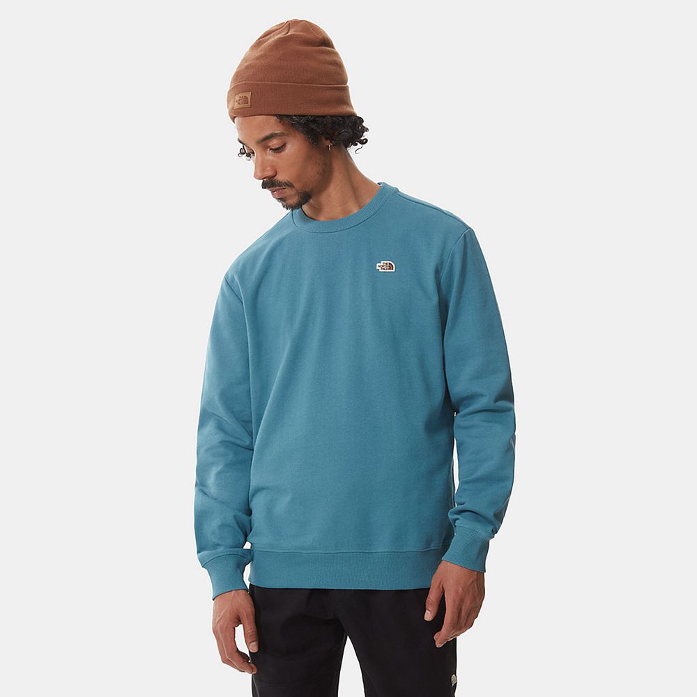 The North Face Sweater Mens Australia - The North Face Scrap Graphic Blue (QID-278036)